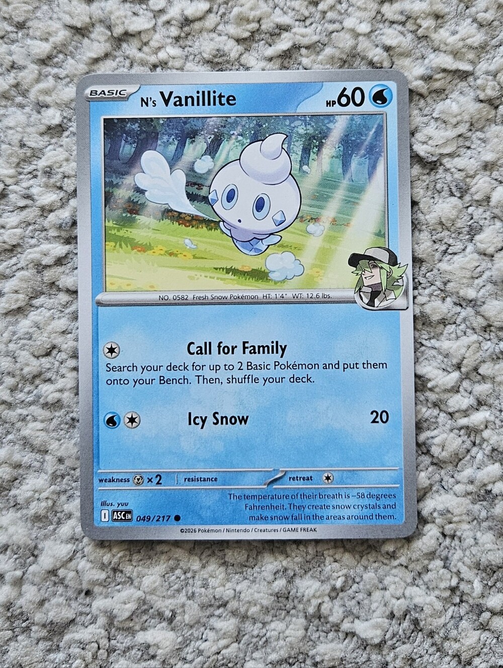 POKEMON TCG Card N's Vanillite Ascended Heroes 49/217